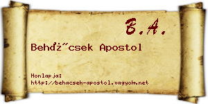 Behácsek Apostol névjegykártya